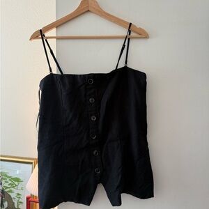 Abercrombie & Fitch Black Buttoned Camisole Top